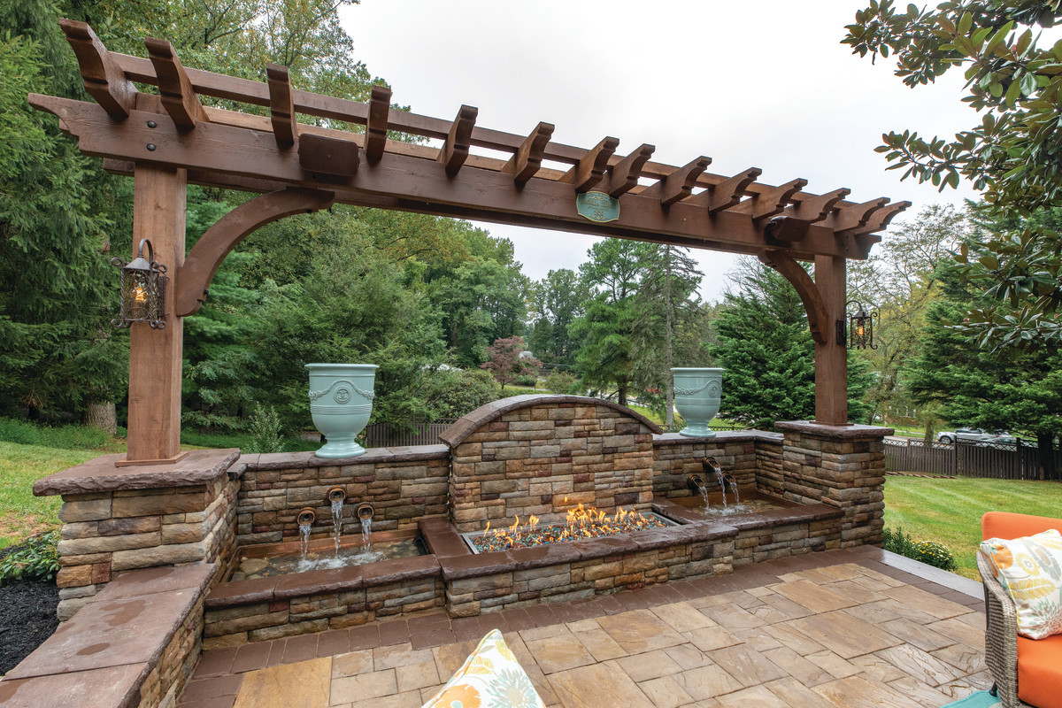 This freestanding, two-column pergola, made with Timber Build parts, took first place in the company’s 2020 contest. It is in Frank, Maryland.