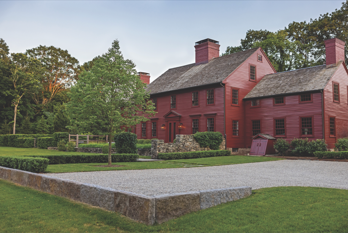 historic farmhouse saltbox house landscape design james doyle