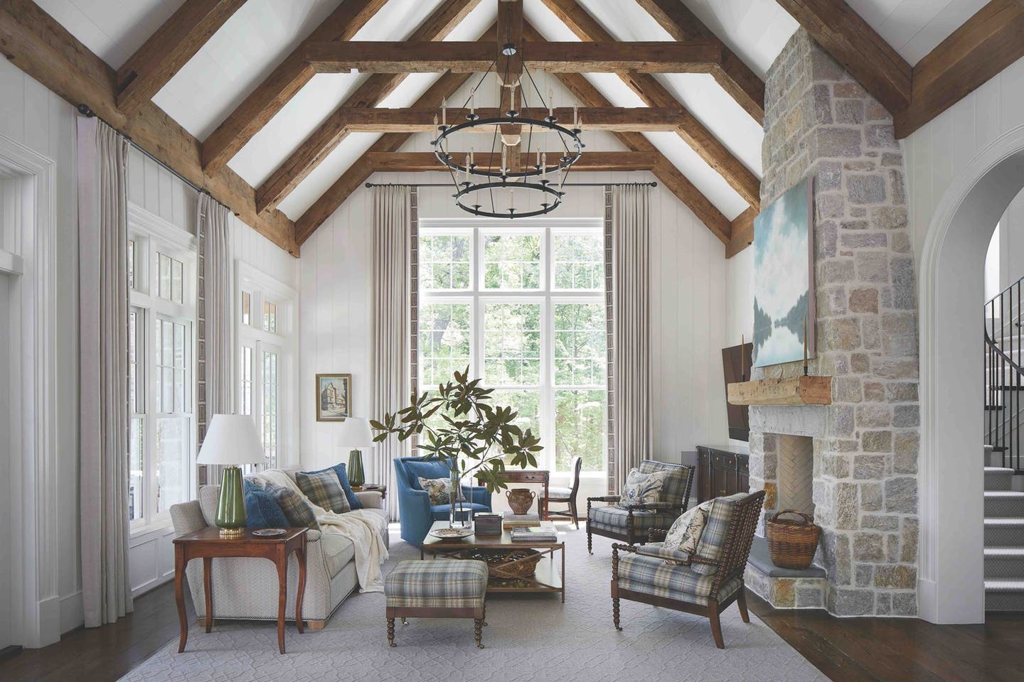 Antique Motifs and Natural Materials Shine in this New Build in Buckhead, Georgia